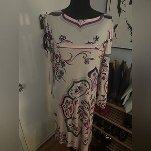 1960s Emilio Pucci Silk Jersey Dress — Pink & Grey Floral Print